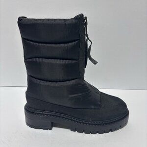 Enjoiya Women’s Black Puffer Winter Boots, Size 6 M